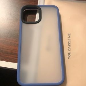 NWT Brick Linen Blue and clear phone case for IPhone 12 6.1”